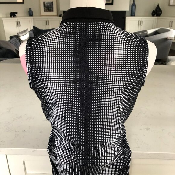 Greg Norman Collection Sleeveless Polka Dot Polo Dress w Pockets Black Wht Sz S - Picture 8 of 12